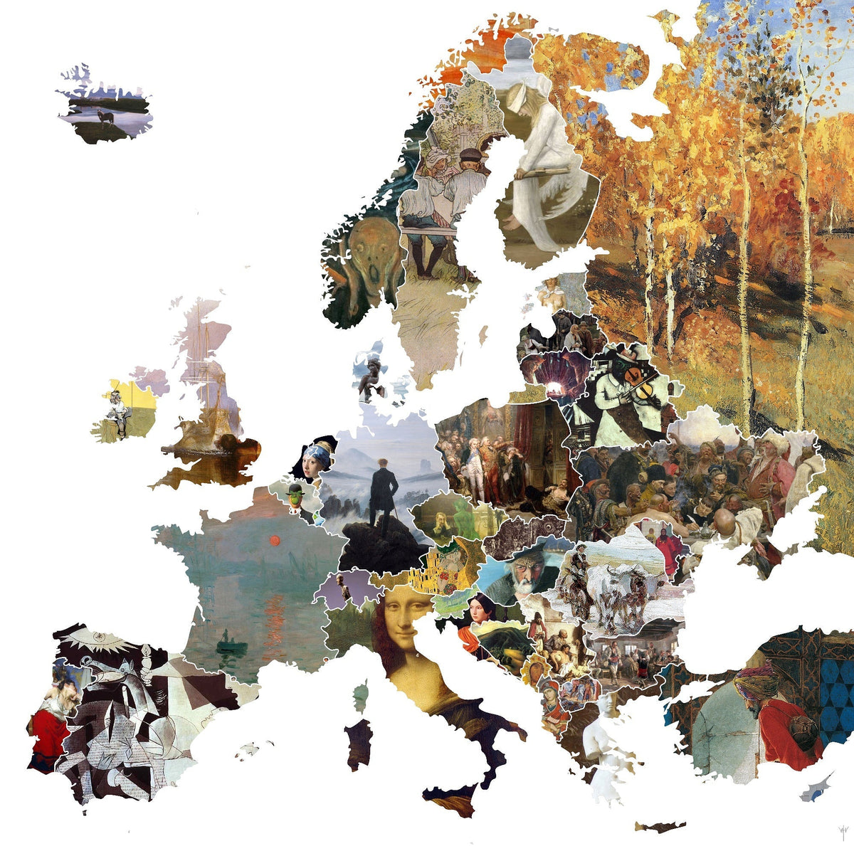 Umělecká mapa Evropy. Víš, který umělec znázorňuje Slovensko?