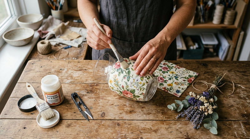 Decoupage na skle: Kompletní návod na tvorbu originálních dekorací