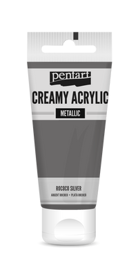 creamy acrylic metallic 60 ml – rokokové stříbro