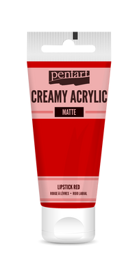 Krémová akrylová barva matná Pentart 60 ml – lipstick red