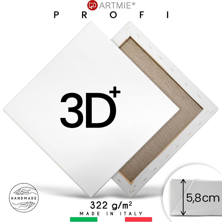 3D+ Malířské plátno PROFI — bavlna 370 g/m² na smrkovém blindrámu o hloubce 5,8 cm