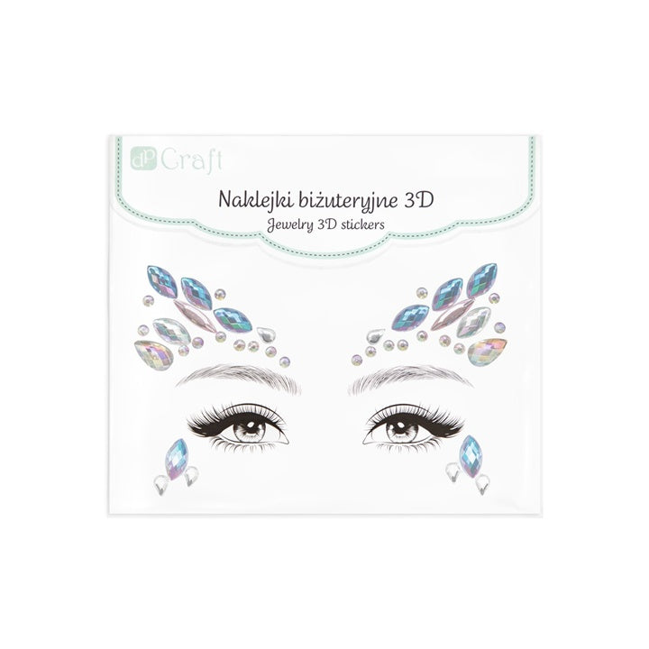 3D samolepky s drahokamy na obličej – Noční krása
