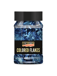 Metalické fóliové vločky Pentart 100 ml – blue