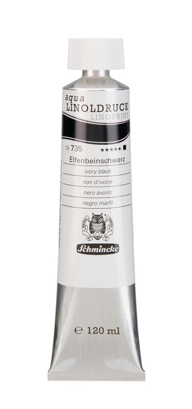 Barvy na linoryt Schmincke aqua-LINOPRINT 120 ml – 735 Slonovinová černá