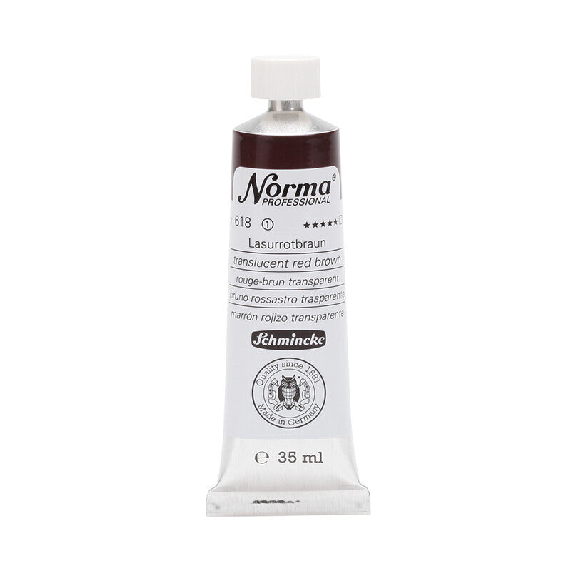 Olejové barvy Schmincke Norma Professional 35 ml – 618 Transparentní červenohnědá