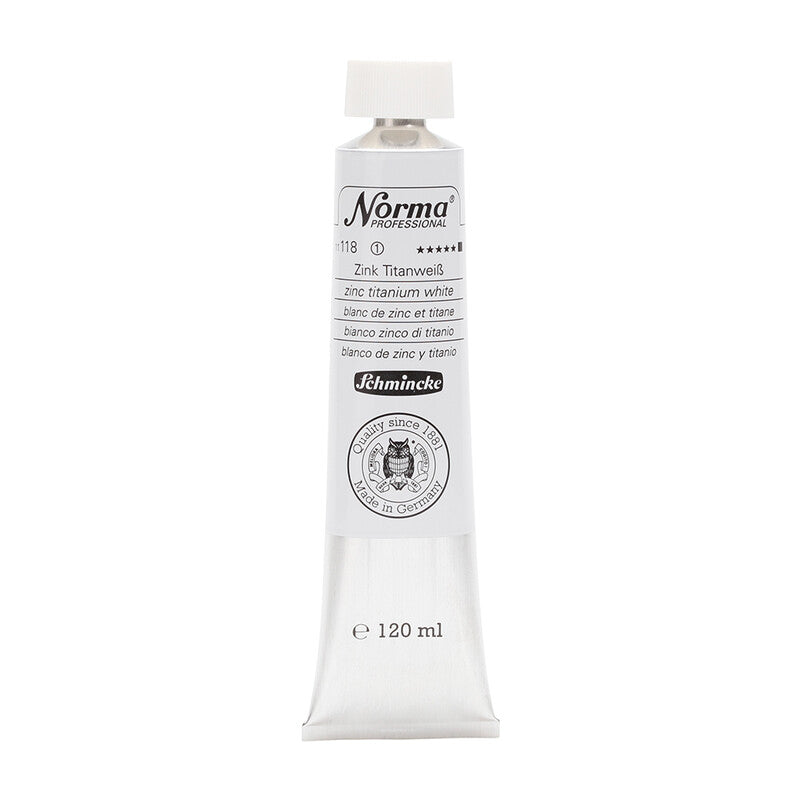 Olejové barvy Schmincke Norma Professional 120 ml – 118 Zinkovo-titanová bílá