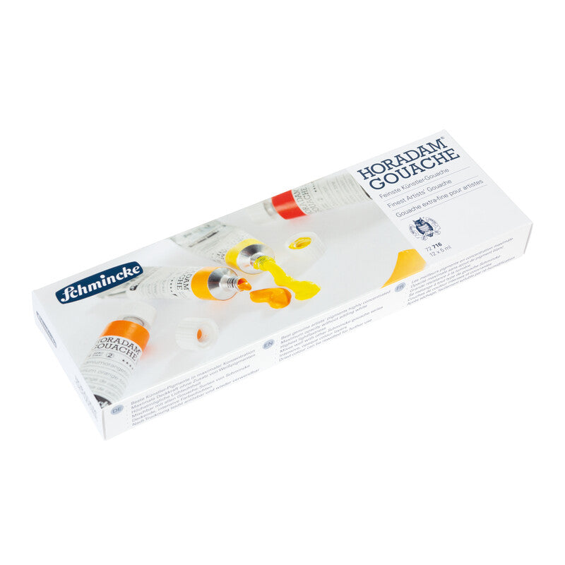 Kvašové barvy Schmincke HORADAM v kovovém setu, 12 x 5 ml