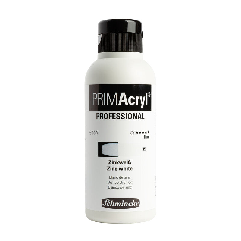 Akrylové barvy Schmincke PRIMAcryl Professional 250 ml – 100 Zinková bílá tekutá