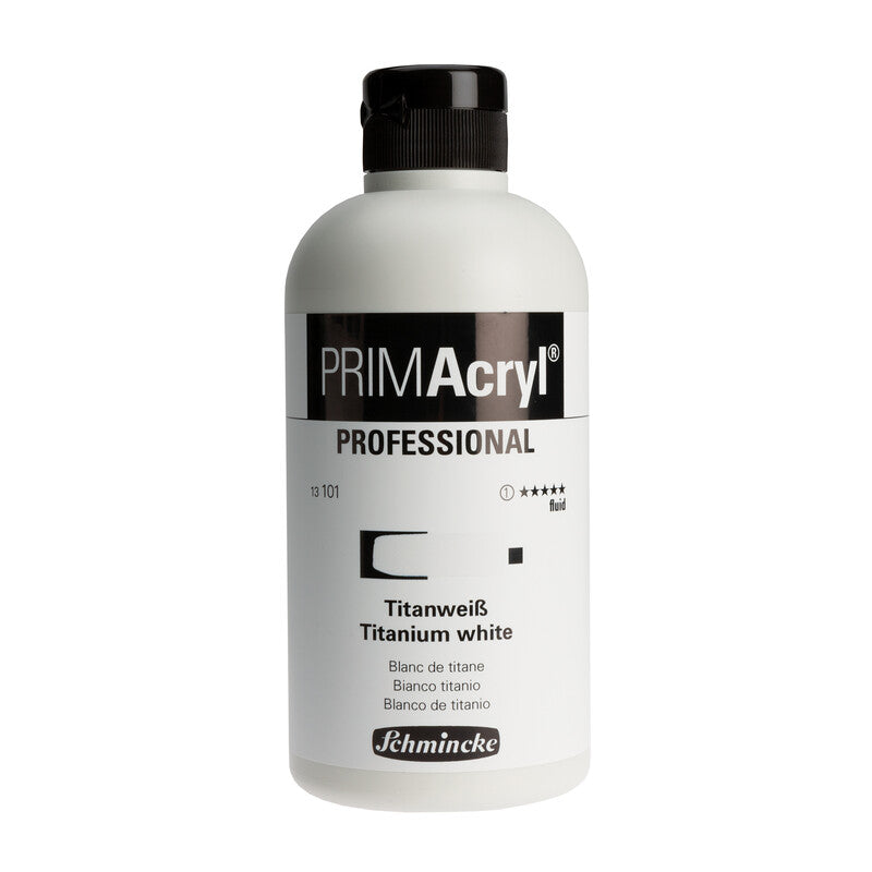 Akrylová barva Schmincke PRIMAcryl Professional Fluid 500 ml – Titanium white