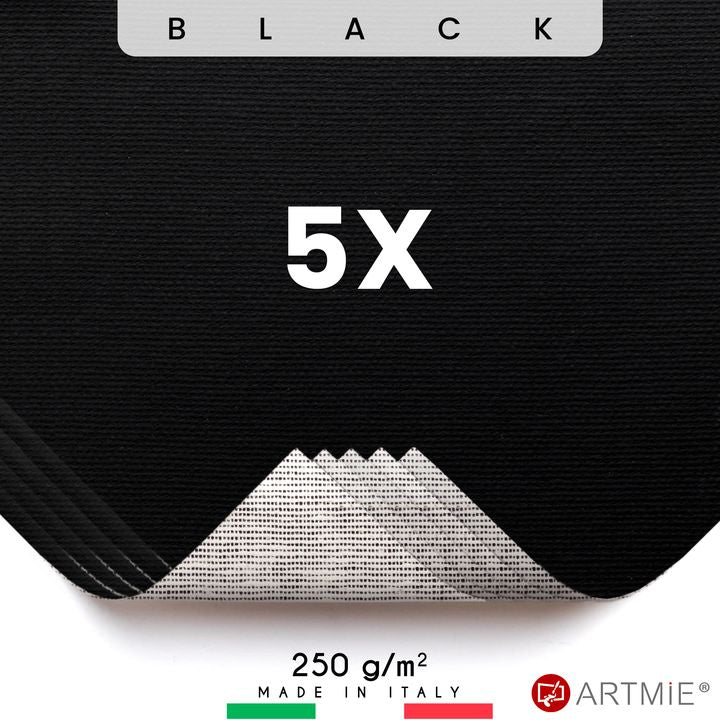 Vzorky černého malířského plátna  ARTMIE - 5 ks