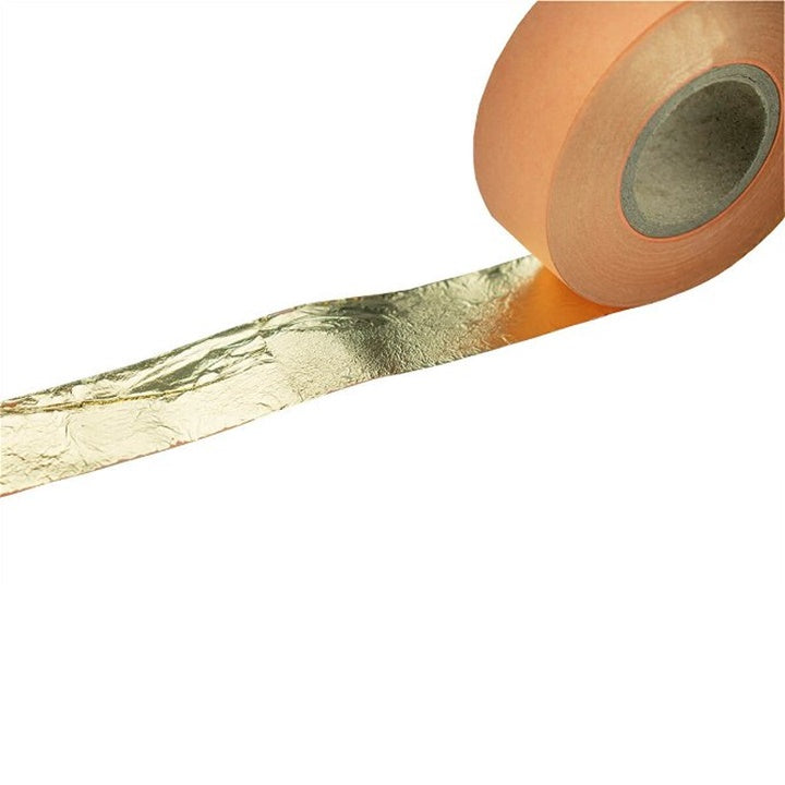 Zlaté kovové plátky v roli 2,5 cm x 50 m