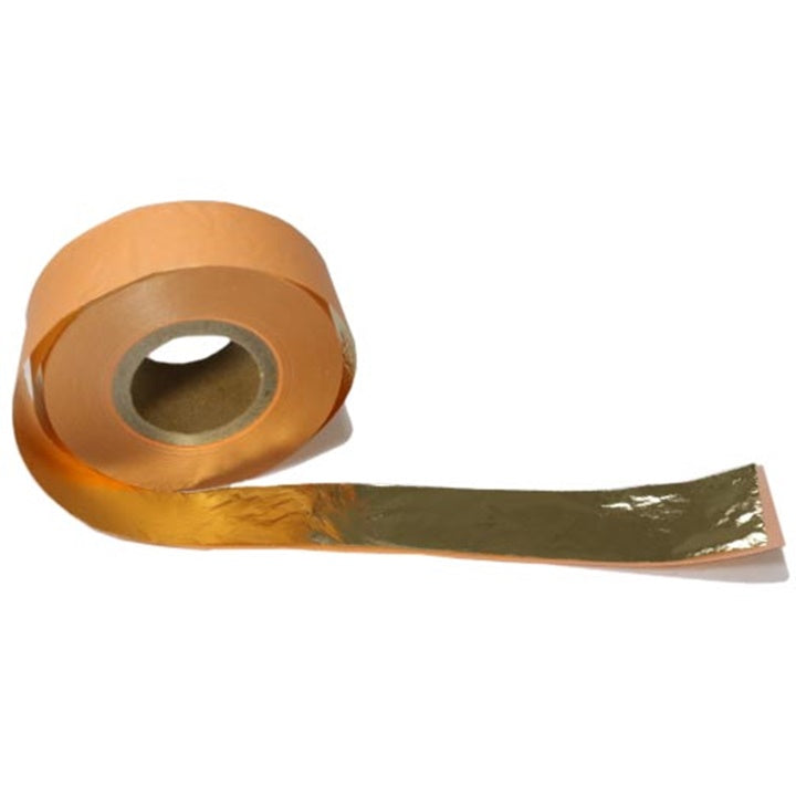 Zlaté kovové plátky v roli 2,5 cm x 50 m