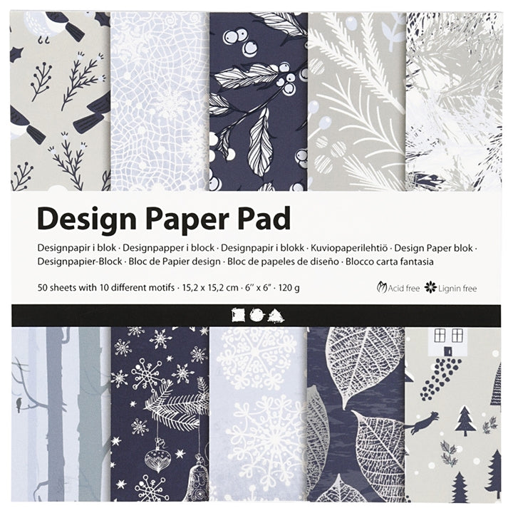 Papír na scrapbooking blue nature 15.2 x 15.2 cm - 50 listů