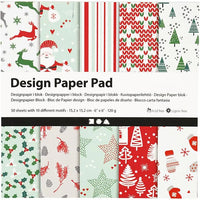 Scrapbookingový papír | Vánoční motiv 50 listů 15,2 x 15,2 cm