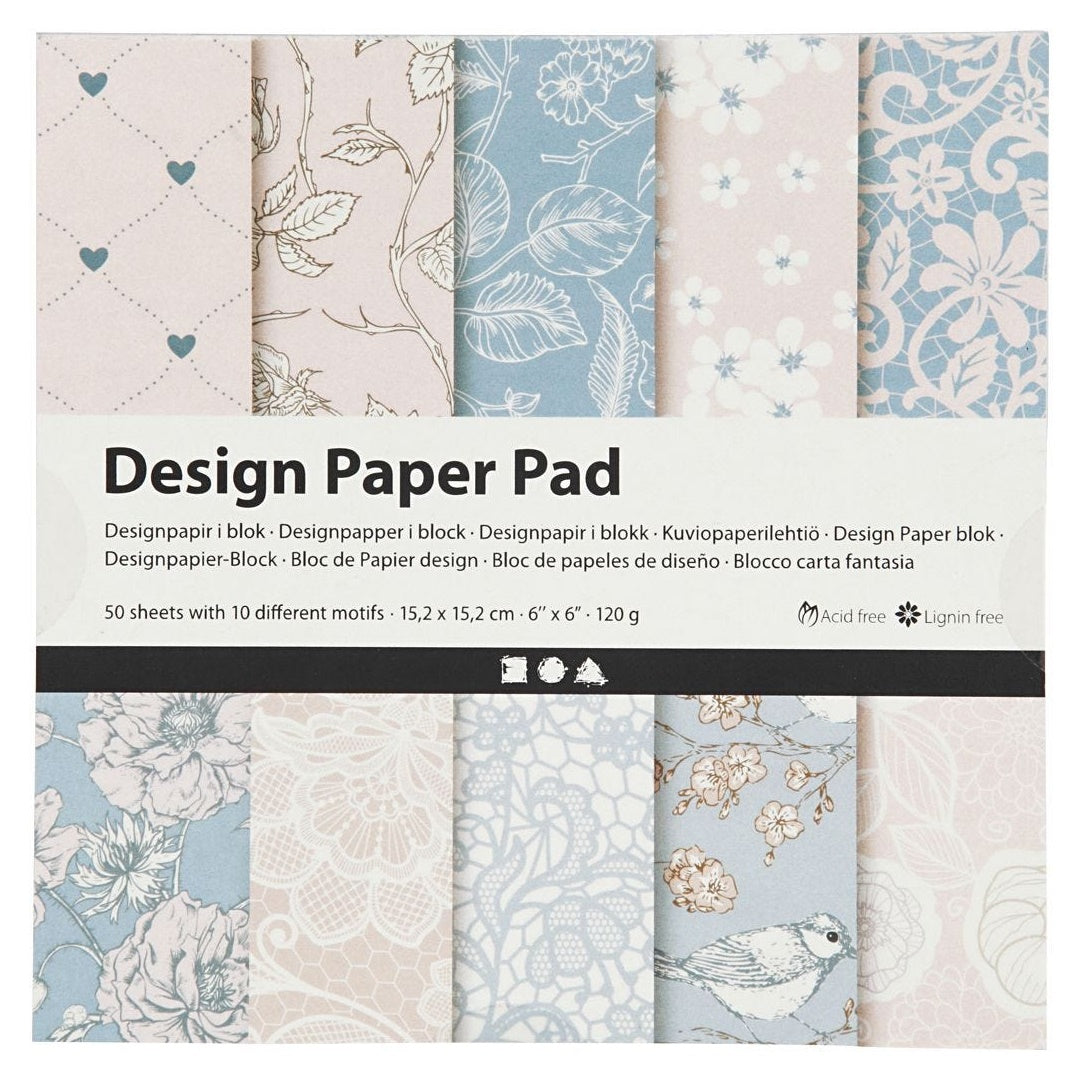Papír na scrapbooking rose / 15.2 x 15.2 cm - 50 listů