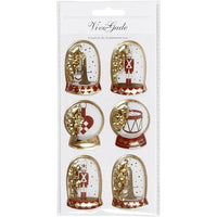 Sada 3D vánočních nálepek 6 ks