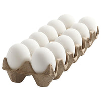 Bílé plastové vajíčka - 12 ks / 6 cm