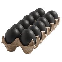 Černé plastové vajíčka - 12 ks / 6 cm