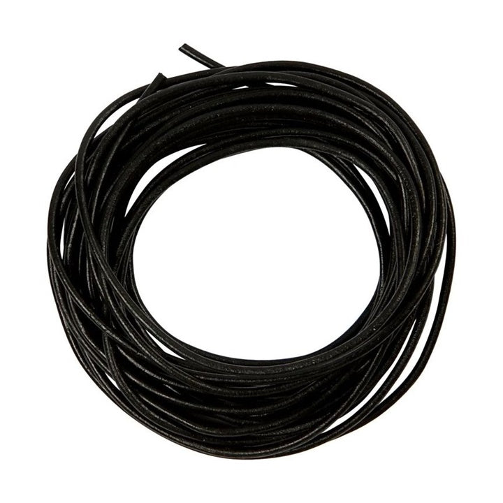 Černá kožená šňůrka 2mm x 4m