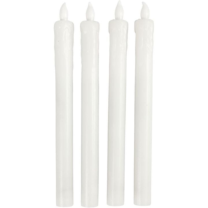 LED vysoké svíčky 24.5 cm - sada 4 ks