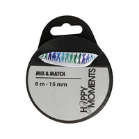 Saténová stuha Happy Moments s potiskem 15 mm x 6 m