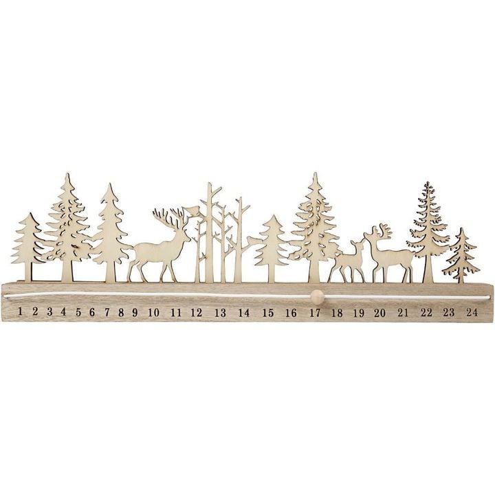 Dřevěný adventní kalendář - odpočítávání 40 cm