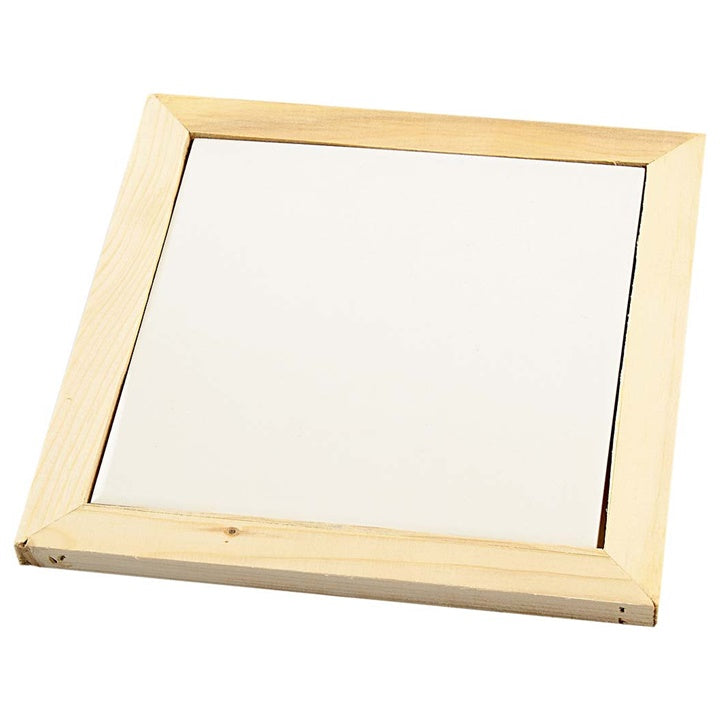 Porcelánová deska v dřevěném rámu
