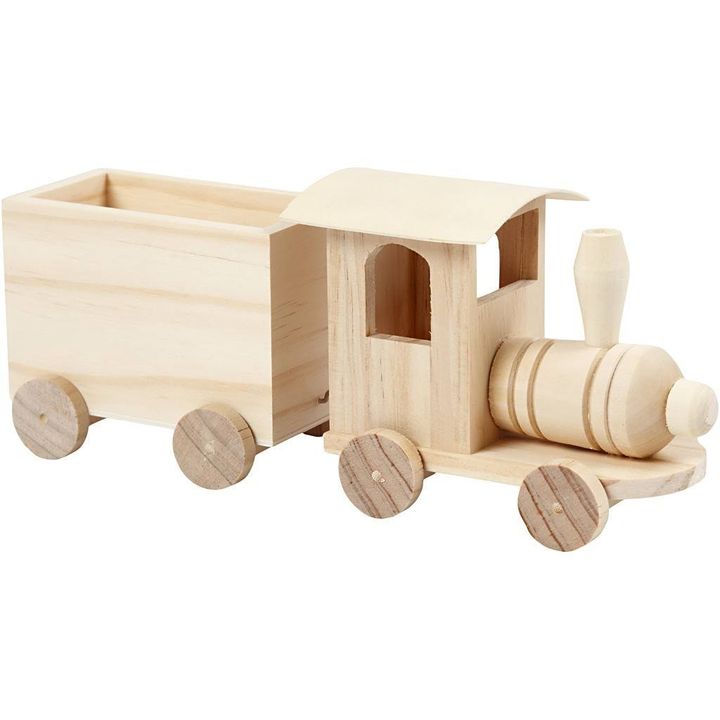 Dřevěný vláček k dekorování 22 cm