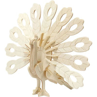 3D dřevěný model páva
