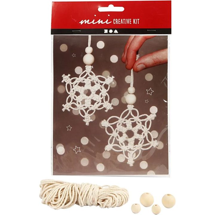 Mini kreativní sada Macrame sněhové vločky