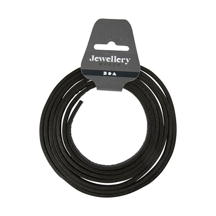 Kožený řemínek 3 mm x 2 m - Různé barvy – Černá