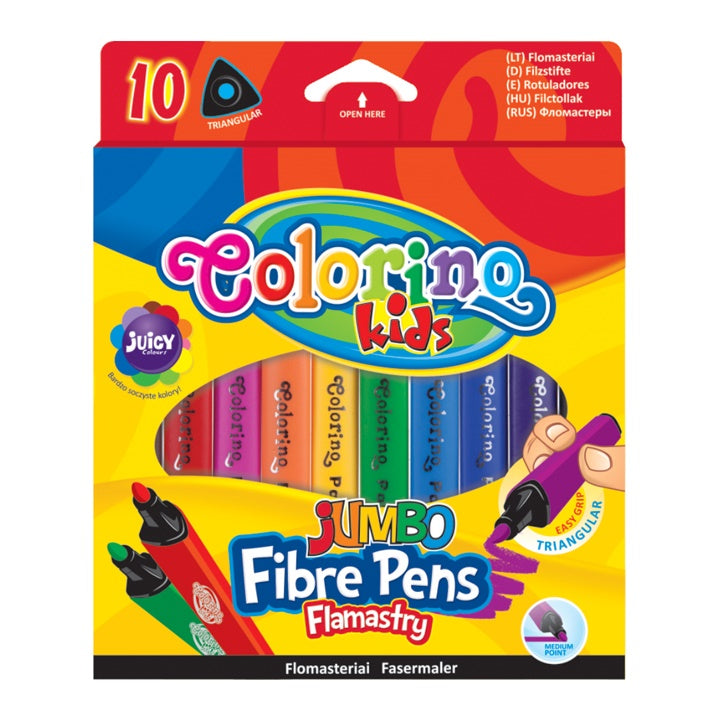 Trojúhelníkové fixy JUMBO Colorino 10 ks