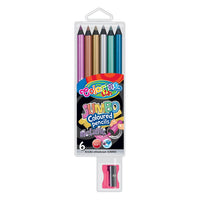 Metalické tužky JUMBO Colorino s ořezávátkem, balení 6 ks