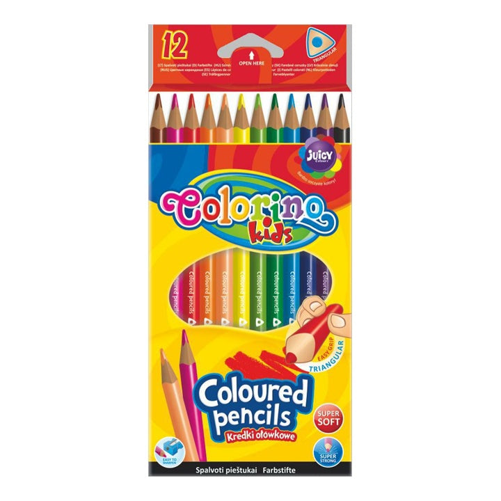 Trojúhelníkové pastelky pro děti Colorino 12 ks
