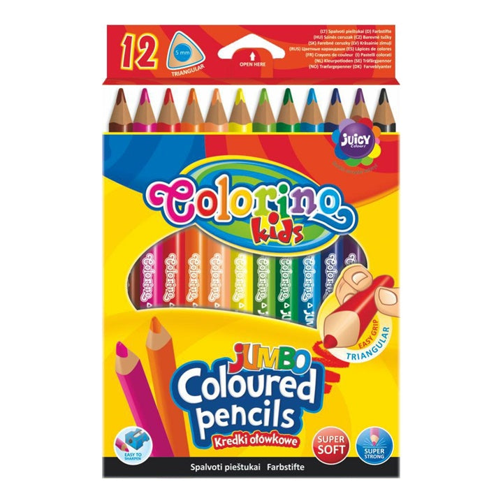 Trojúhelníkové pastelky JUMBO Colorino 12 ks