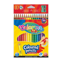Trojúhelníkové pastelky Colorino s ořezávátkem, 18 balení
