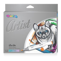 Oboustranné pastelové skicovací fixy Colorino Artist 12 ks