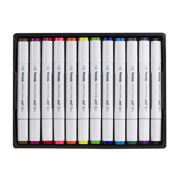 Oboustranné skicovací fixy Colorino Artist 12 ks
