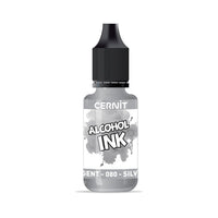 Barevný inkoust CERNIT na bázi alkoholu 20 ml – 080 stříbrná