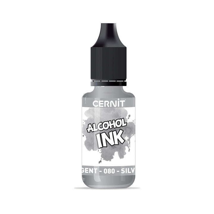 Barevný inkoust CERNIT na bázi alkoholu 20 ml – 080 stříbrná