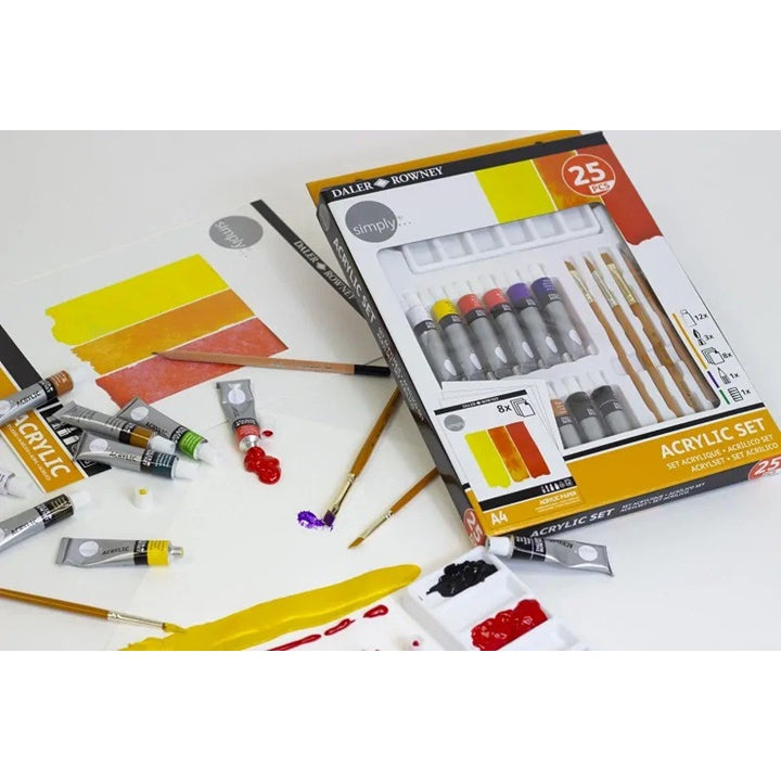 Akrylová sada Daler Rowney s příslušenstvím 25 ks