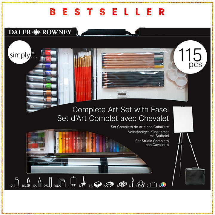 Velký umělecký set Daler-Rowney se stojanem
