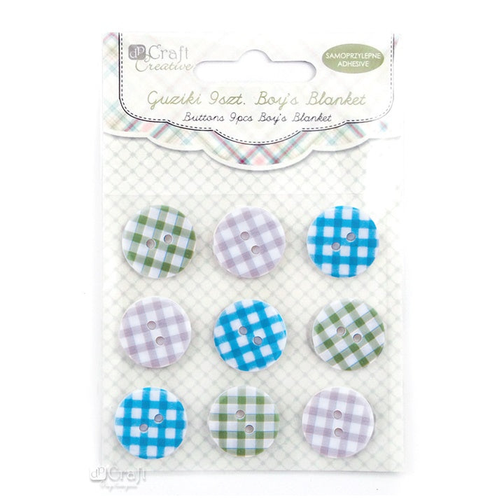 Samolepící knoflíky Boys Blanket / 9 dílná sada