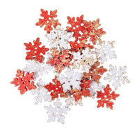 Dřevěné knoflíky 2.5 cm Sněhové vločky 24 ks