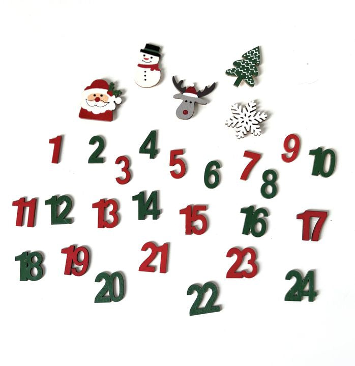 Dřevěné ozdoby Adventní kalendář