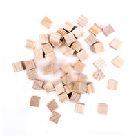 Přírodní dřevěné kostky 15x15 mm / Sada 49 kusů