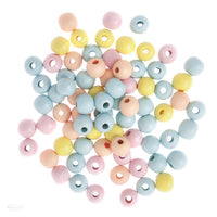 Barevné dřevěné korálky 12 mm - 40 g