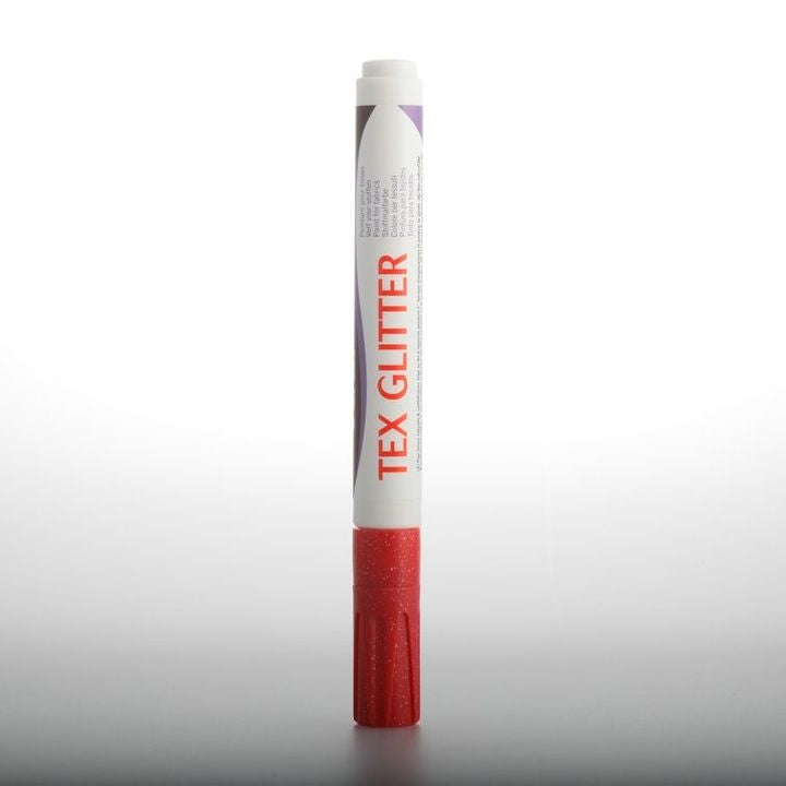 DARWI TEX fixy na textil glitrové 6ml – karmínová červená