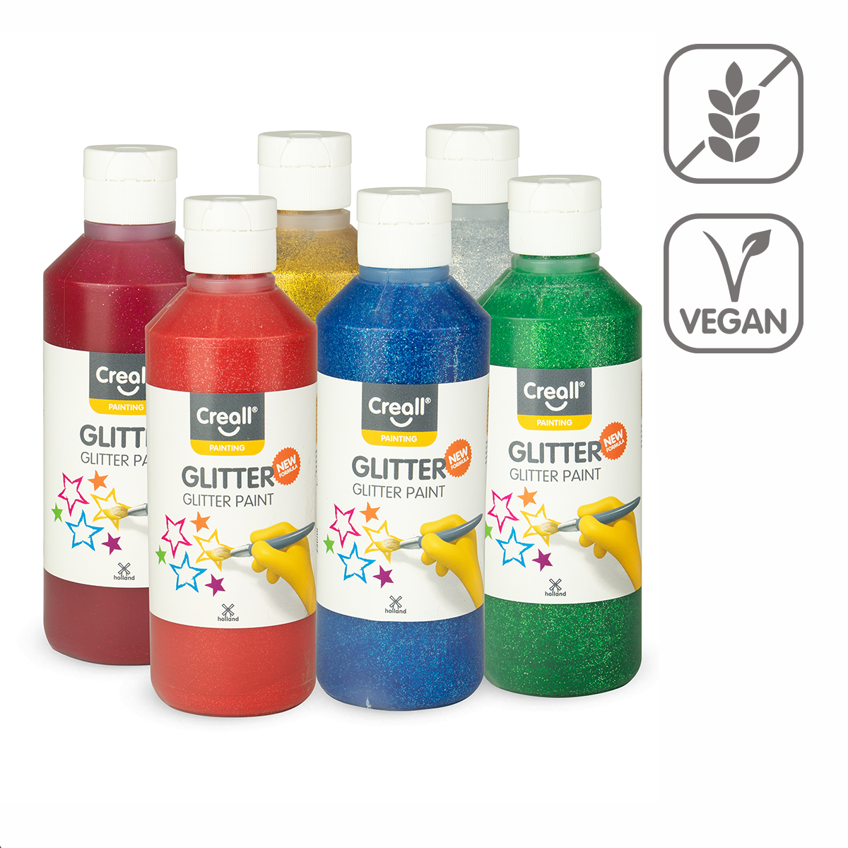 Creall sada barev Glitter – 6 × 250 ml, mix barev