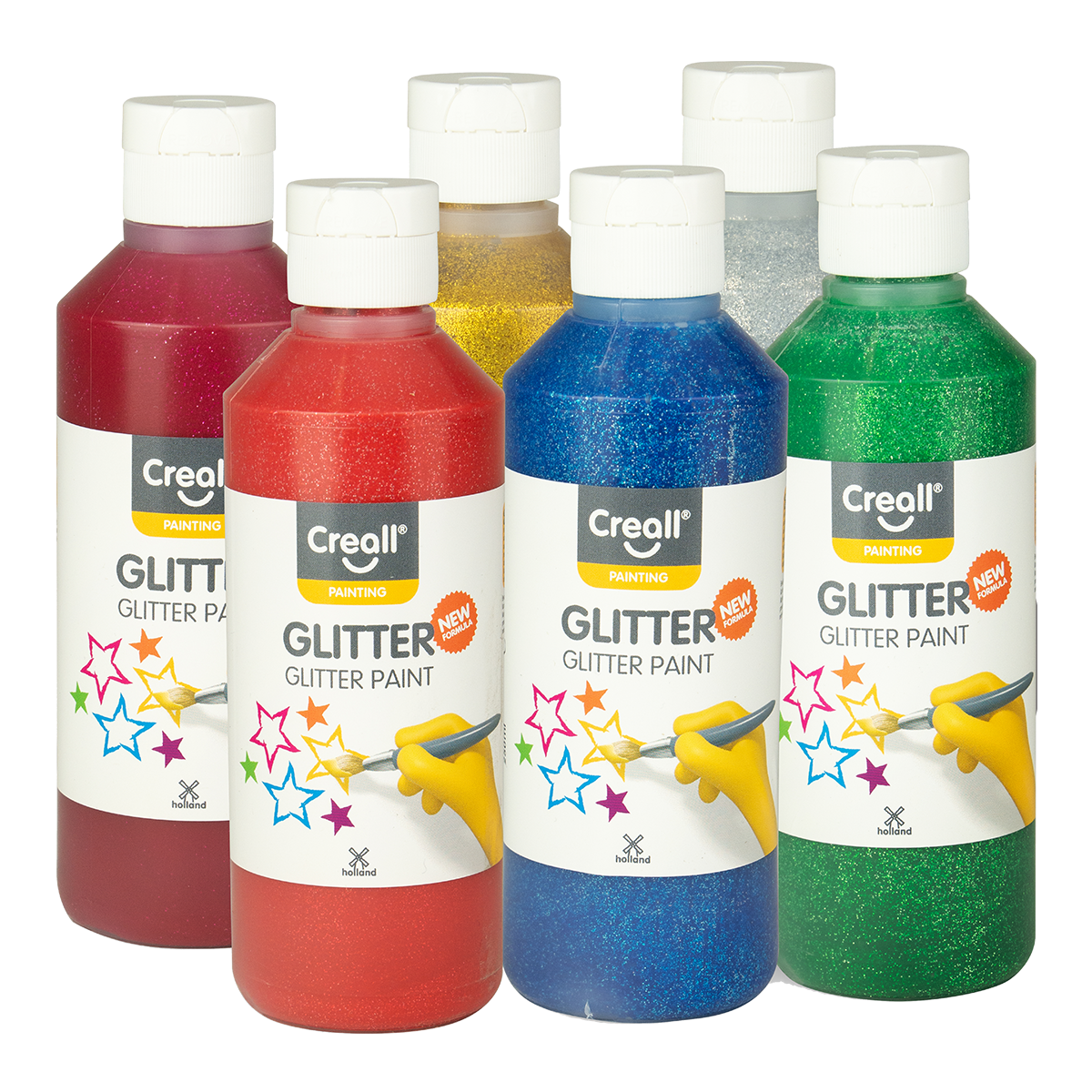 Creall sada barev Glitter – 6 × 250 ml, mix barev